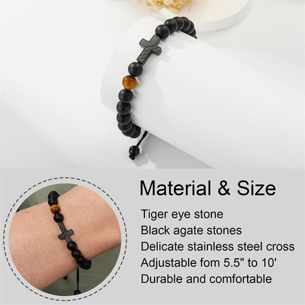 Bless On Your Baptism - American Flag Cross Beads Bracelet