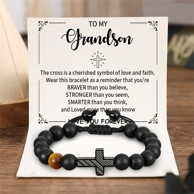 Love More Than You Know - American Flag Cross Beads Bracelet