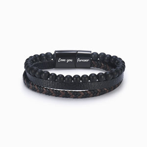 To My Man, I Love You Forever And Always Volcanic Stone Bracelet