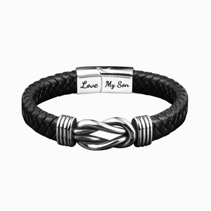 Mother and Son Forever Linked Together - Braided Leather Bracelet