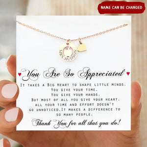 Apple Necklace Personalized Teacher Appreciation Gifts