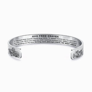 Memorial Gifts - Hug From Heaven Wide Cuff Memorial Bracelet