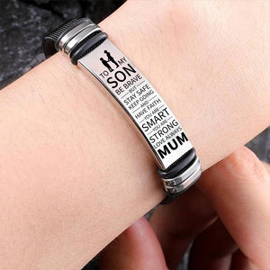 Mum To Son - Be Brave - Premium Stainless Steel Bracelet