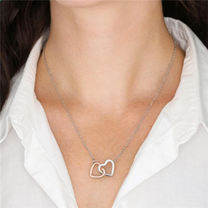 To My Bestie - Smile A Lot More - Interlocking Heart Necklace