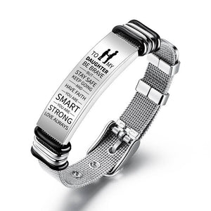 To My Daughter - Be Brave - Premium Stainless Steel Bracelet