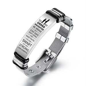 To My Granddaughter - Be Brave - Premium Stainless Steel Bracelet