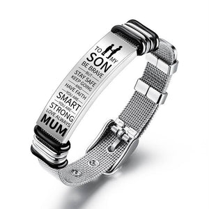 Mum To Son - Be Brave - Premium Stainless Steel Bracelet