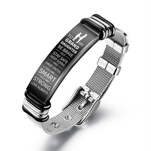 To My Granddaughter - Be Brave - Premium Stainless Steel Bracelet