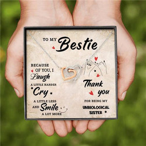 To My Bestie - Smile A Lot More - Interlocking Heart Necklace