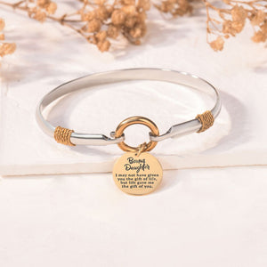 To My Bonus Daughter, Life Gave Me The Gift of You Two-Tone Bracelet