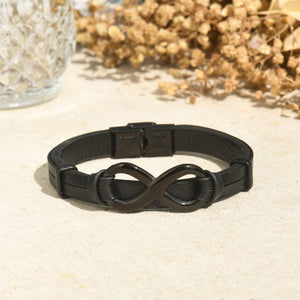 To My Man, Forever and Always Infinity Leather Thick Bracelet