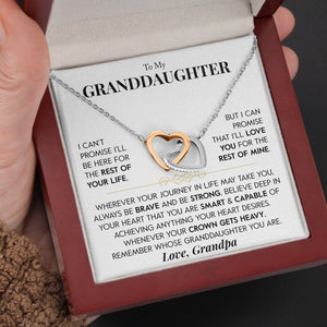 To My Granddaughter | "Rest of my Life" | Interlocking Heart Necklace