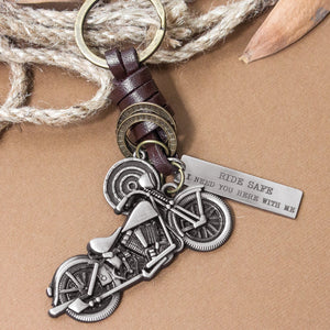 To My Man - Ride Safe, I Need You Here With Me - Motorcycle Keychain