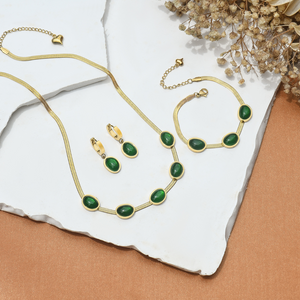 Mom To Daughter, I Am So Proud of You Emerald Jewelry Set