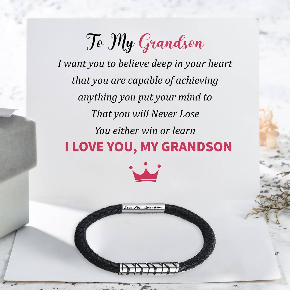 To My Grandson - You Will Never Lose - Bracelet