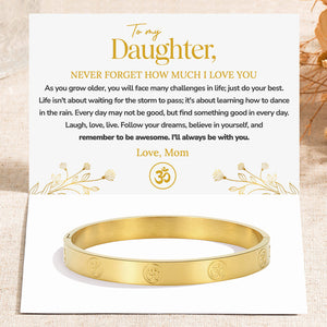 Mom To Daughter, I’ll Always Be With You Carved Om Bracelet