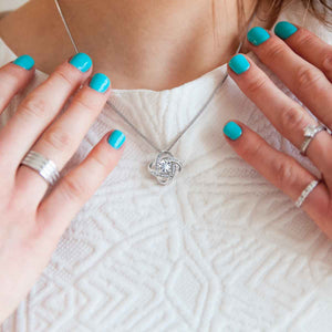 Love Knot Necklace - With Real Rose - To My Love