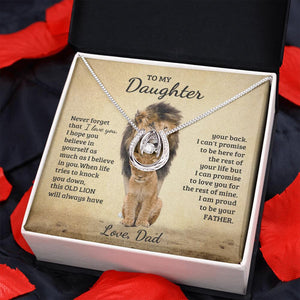 Dad To Daughter - Proud Lion - Love Necklace