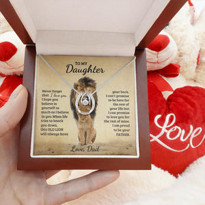 Dad To Daughter - Proud Lion - Love Necklace