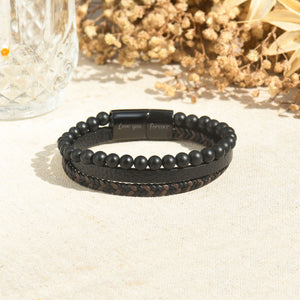 To My Man, I Love You Forever And Always Volcanic Stone Bracelet