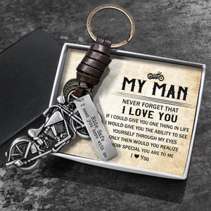 To My Man - Ride Safe, I Need You Here With Me - Motorcycle Keychain