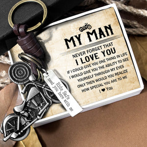 To My Man - Ride Safe, I Need You Here With Me - Motorcycle Keychain