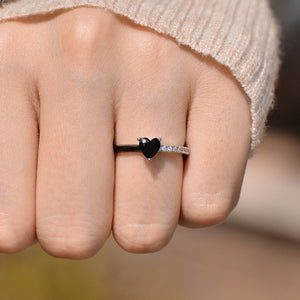 To My Bestie - I'm Choosing My Peace Black Enamel Ring