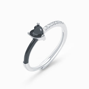 To My Bestie - I'm Choosing My Peace Black Enamel Ring