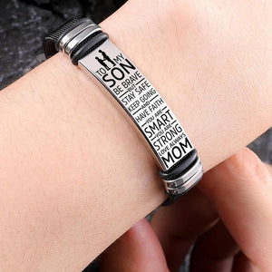 Mom To Son - Be Brave - Premium Stainless Steel Bracelet